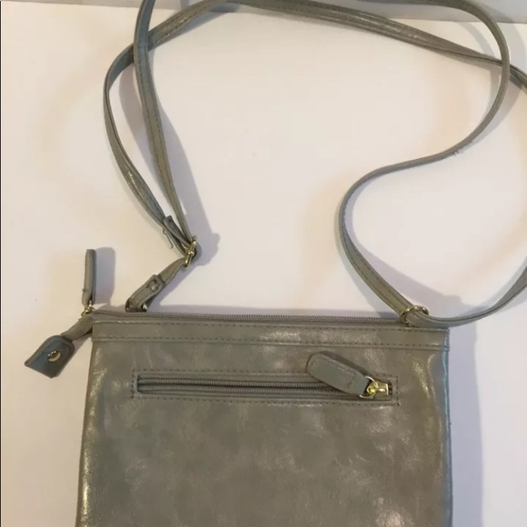 Gray Faux Leather Snakeskin Messenger Shoulder Bag - Picture 2 of 2